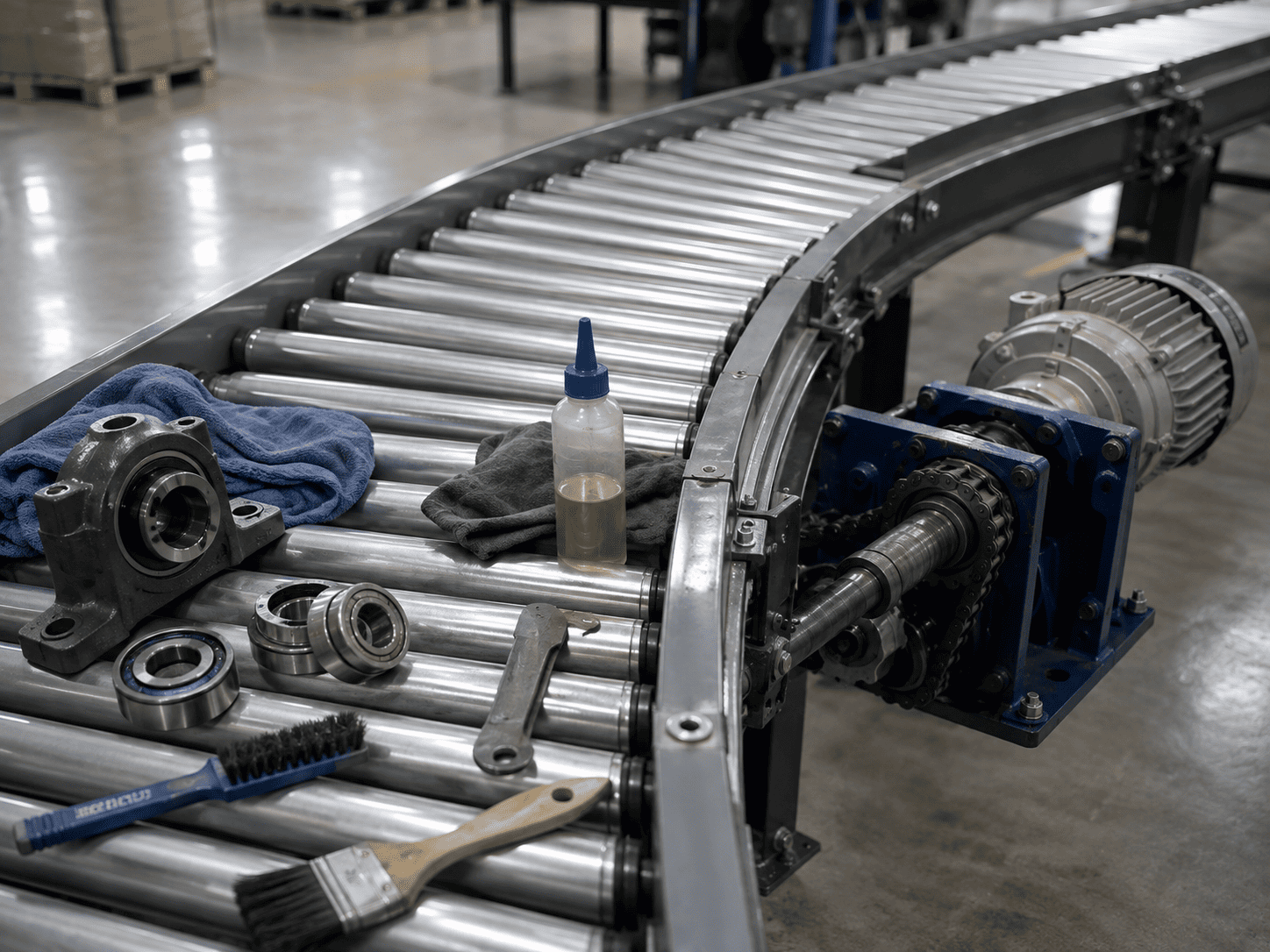 cara merawat roller conveyor