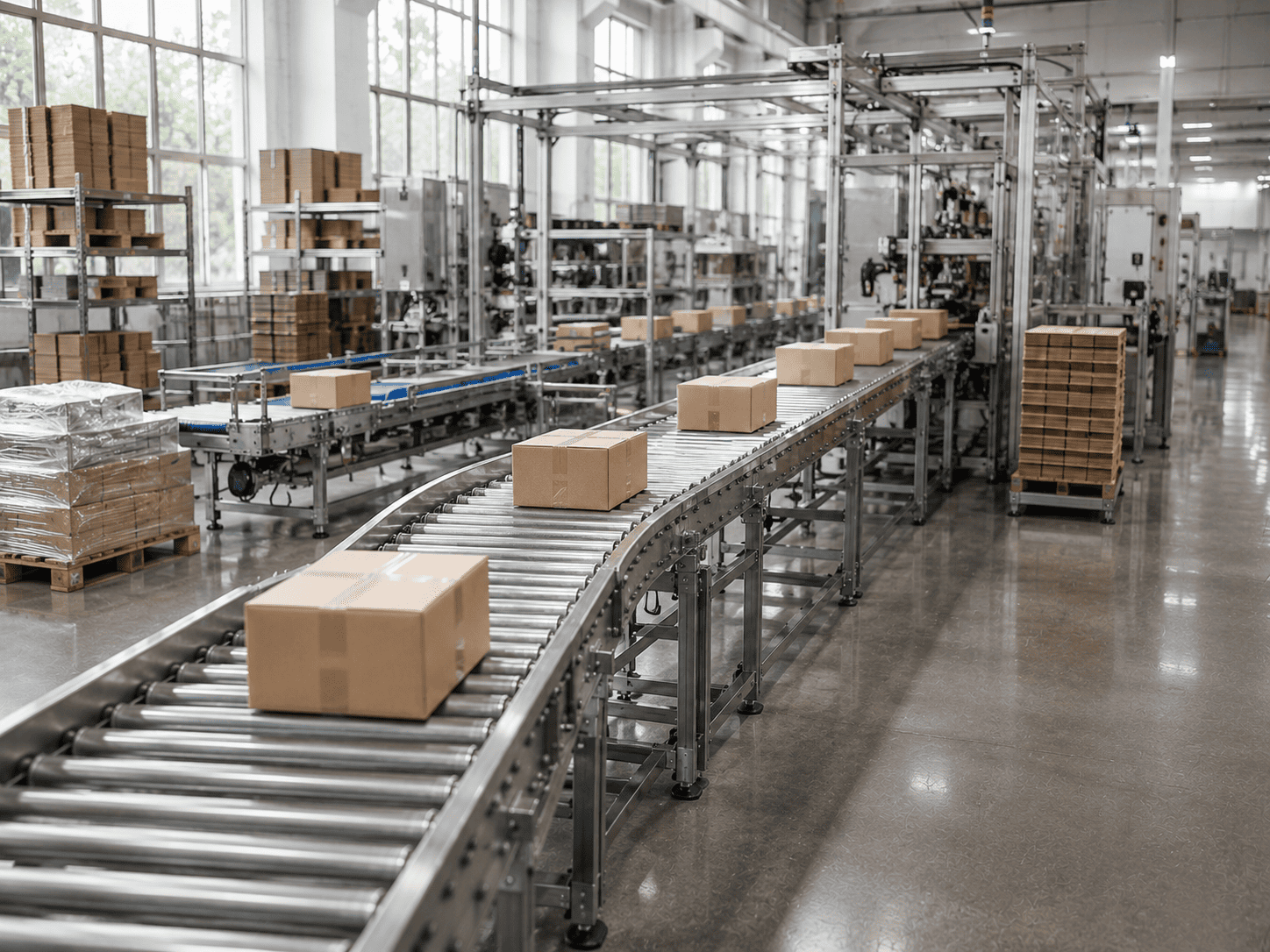 roller conveyor untuk memindahkan barang