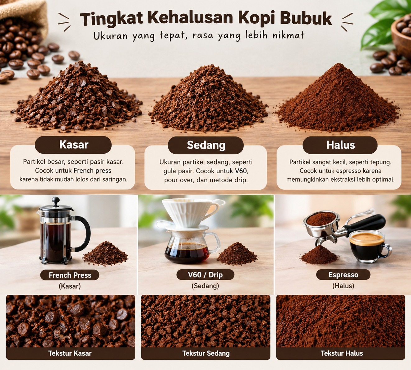 tingkat kehalusan kopi bubuk