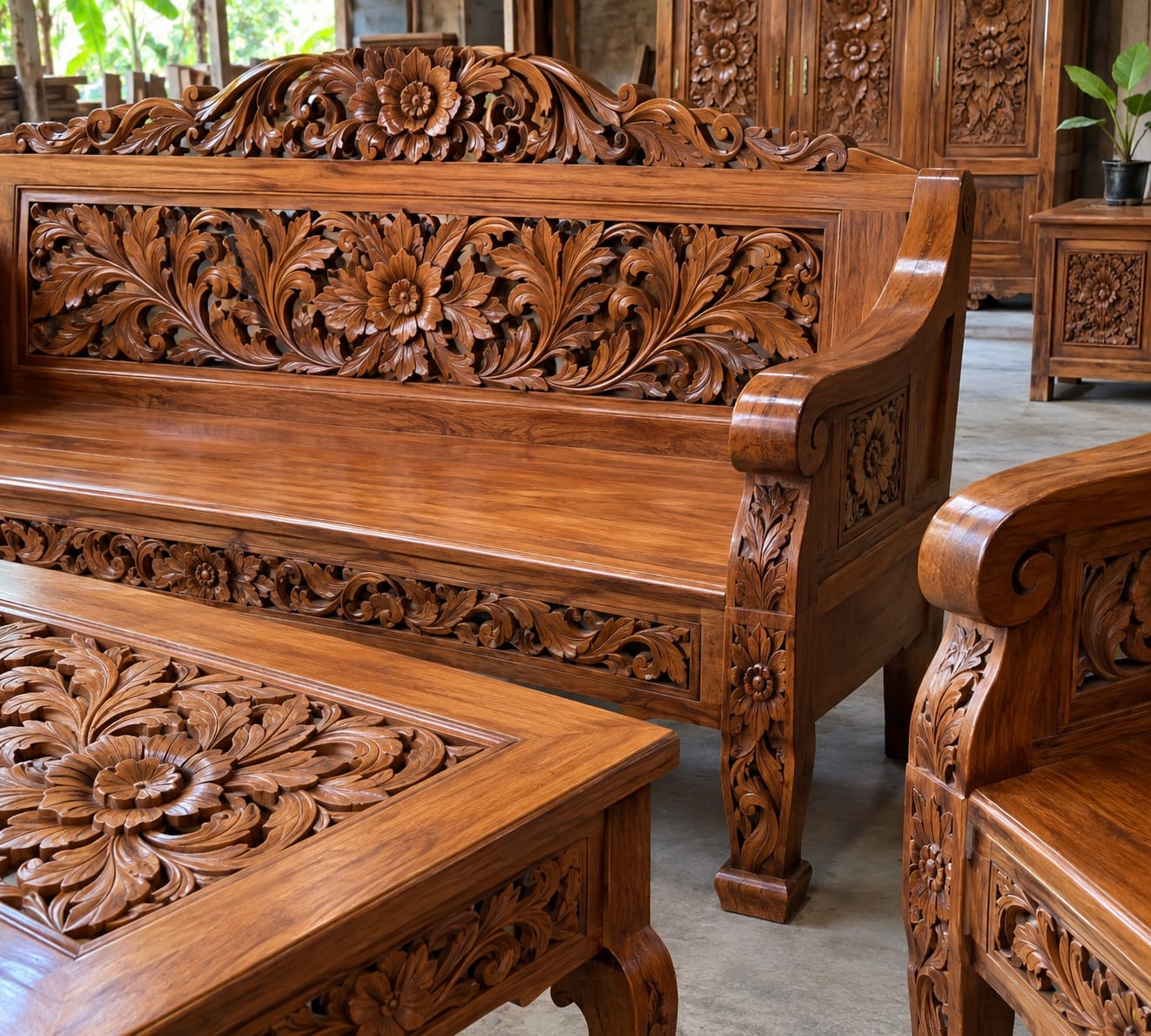 ukiran kayu untuk furniture